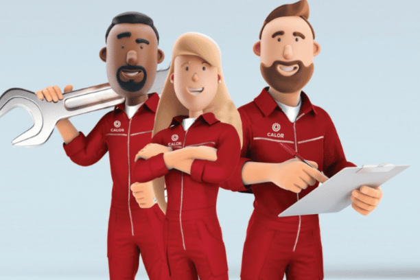 calor installer cartoon