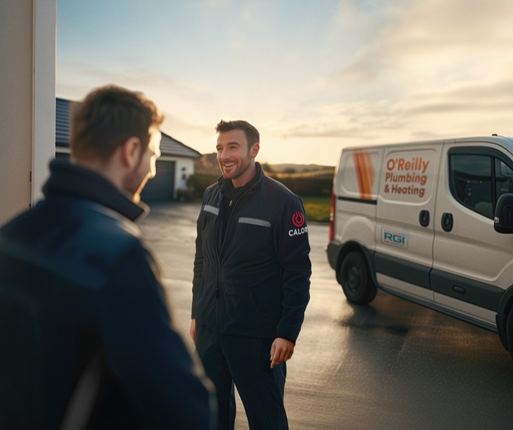 AI Calor Installer meeting customer at home